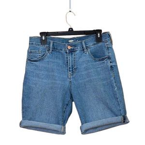 •OLD NAVY• denim blue jean Bermuda cuff shorts in size 8 EUC